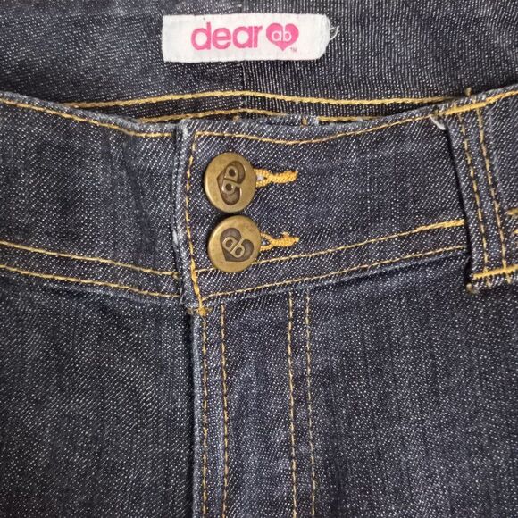 Dear Ab Jeans Women's Size 12 Flare Leg Dark Wash Thick Denim Y2k - Picture 5 of 8